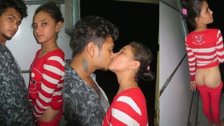 Extremely Cute Young Teen Girl Quick Stand Fucking with Boyfriend in Train