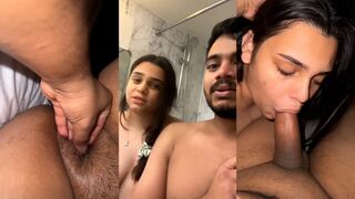 Sexy Horny GF Giving Deepthroat Blowjob Wet Pussy Fingered By Boyfriend In OYO