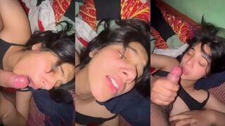 Sexy Horny Girl Sucking Boyfriend Dick
