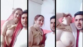 Newly Married Couple Enjoying Showing Big Boobs