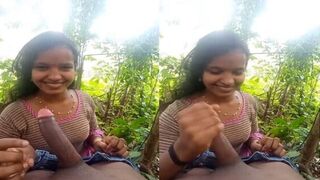 Horny girl gagging Big Dick in Jungle