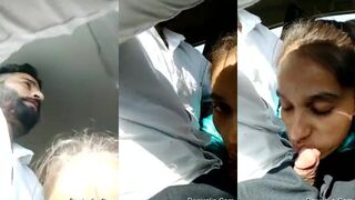 Desi Girl Blowjob in Running car
