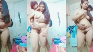 Boyfrend Pressing GF Boobs For Fun Xxx MMS