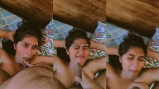 Indian College Desi Girl mouth fucking by professor and cum on face