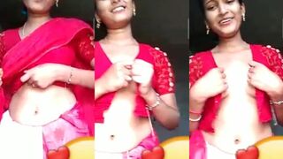 Newly Married Shy Village Bhabhi Showing Boobs on Video Call to Husband
