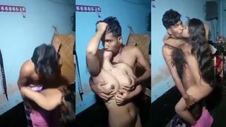Indian Cute Village GF Boobs Presing by Lover in Home Made MMS